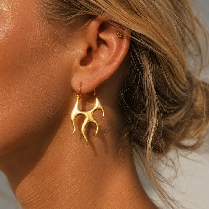 Golden Flame Earrings