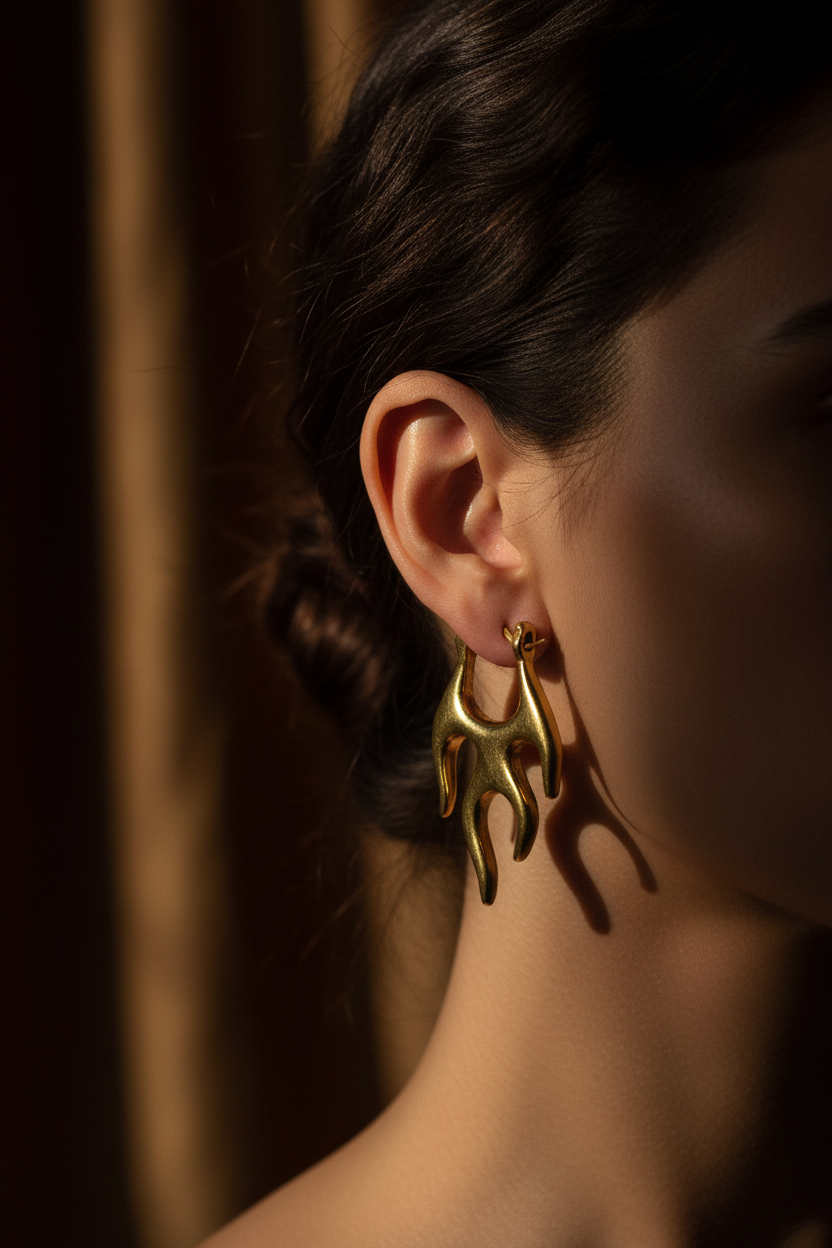 Golden Flame Earrings