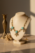The Lee Vintage Turquoise & Crystal 18K Gold Plated Necklace